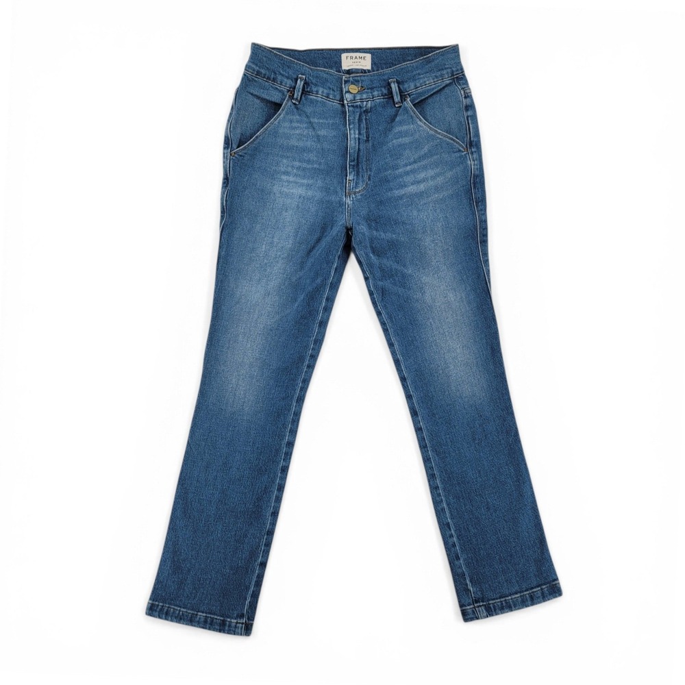 Frame Womens 29 Le‎ Slender Jeans Blue Stretch Denim Slim Straight Crop